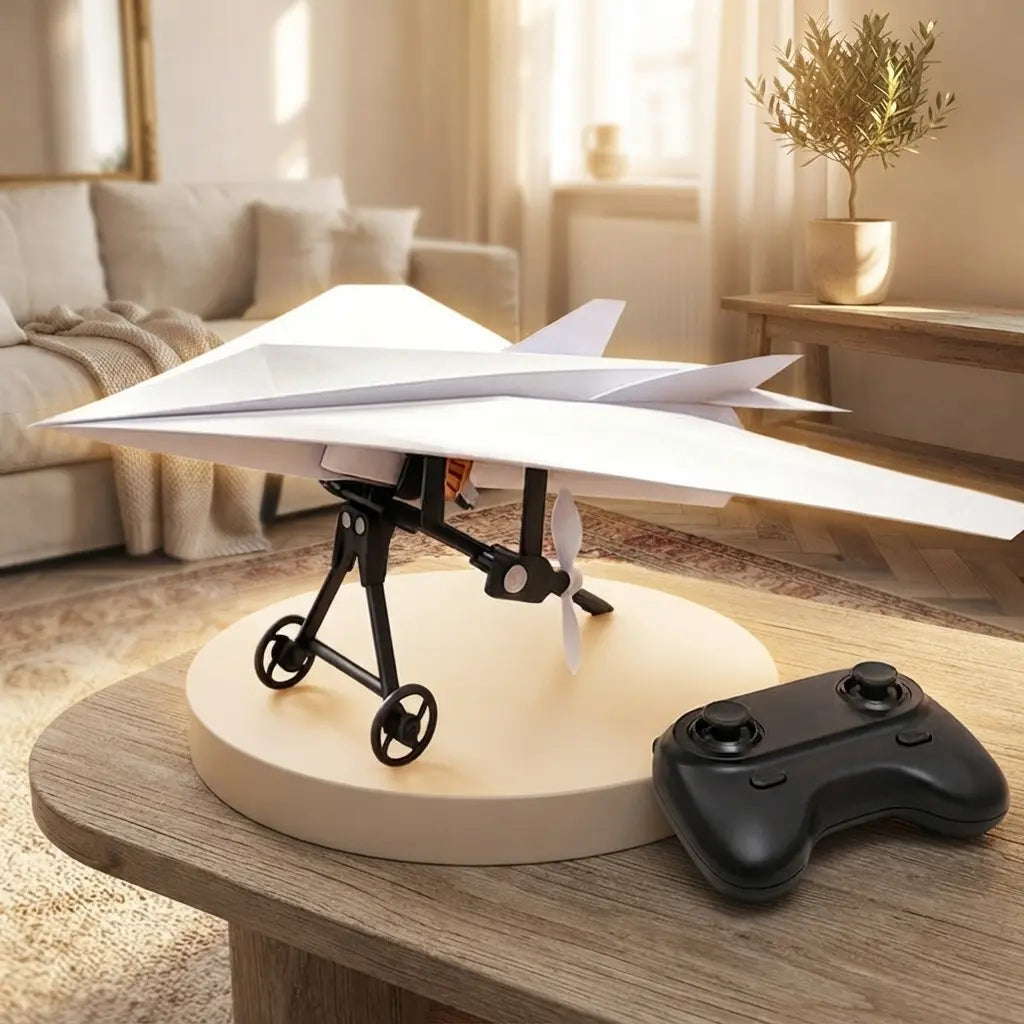 DIY Motorized Remote Control Paper Airplane Flying Toy