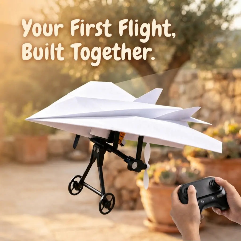 DIY Motorized Remote Control Paper Airplane Flying Toy