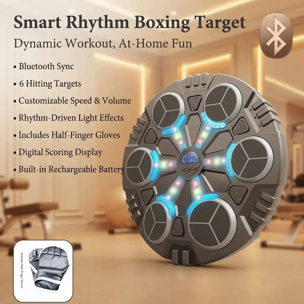 Smart Music Boxing Target | Bluetooth Rhythm Wall Trainer with LED Lights