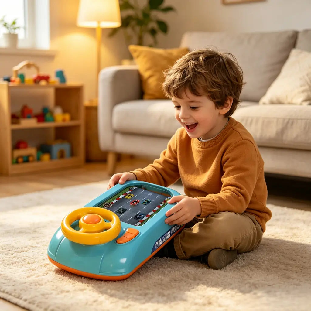 TurboRace Interactive Steering Wheel Game Console 200-Level Racing Toy for Kids