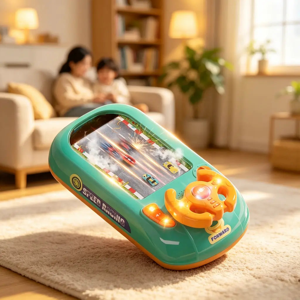 TurboRace Interactive Steering Wheel Game Console 200-Level Racing Toy for Kids