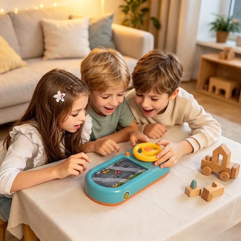 TurboRace Interactive Steering Wheel Game Console 200-Level Racing Toy for Kids