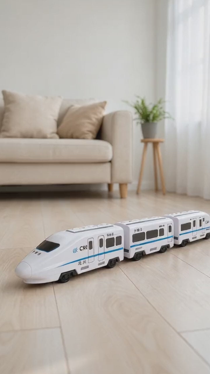 Kids DIY Electric High-Speed Train Set with Sound & Light