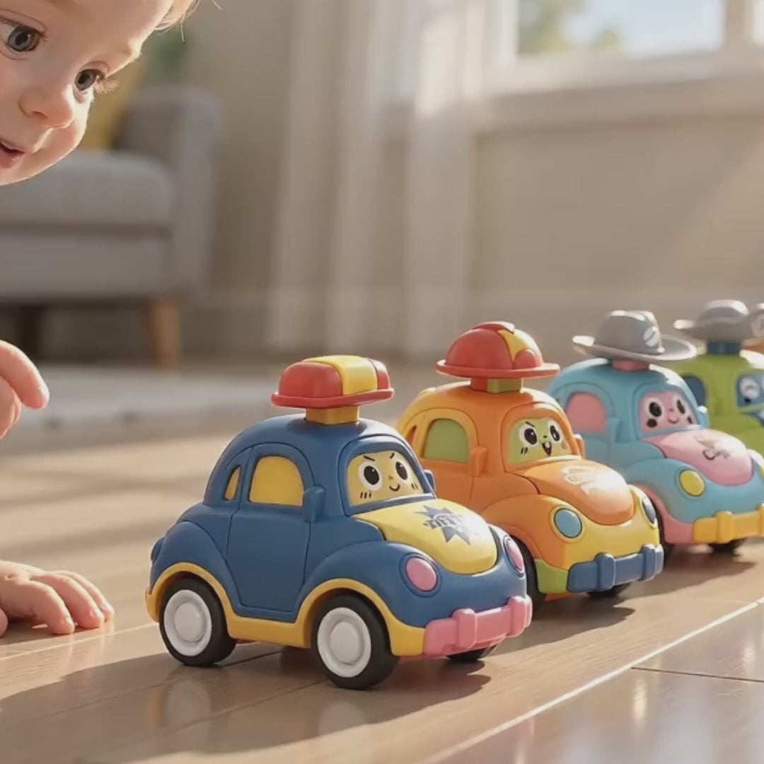 Cartoon Press & Go Toddler Toy Cars