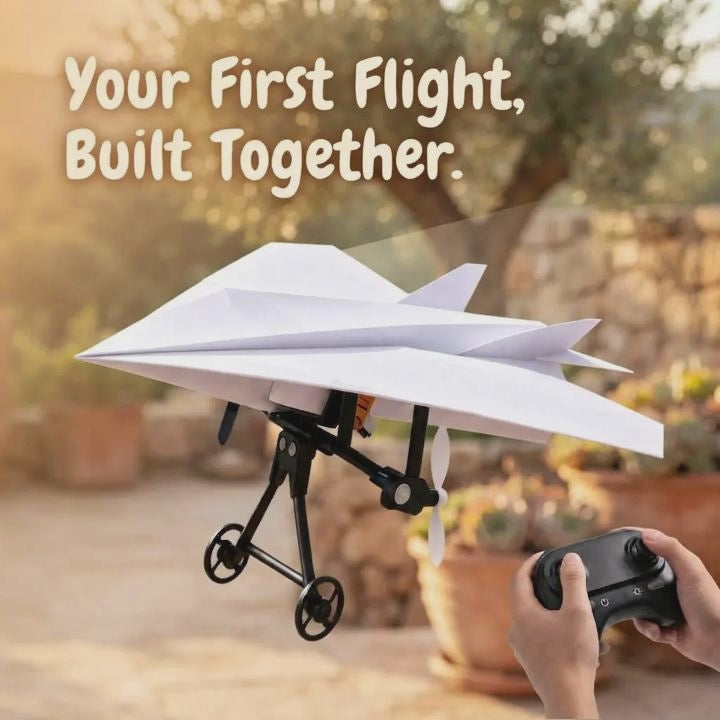 DIY Motorized Remote Control Paper Airplane Flying Toy